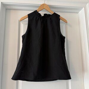 J. CREW Factory Ruffle Neck Dress Tank Top Black XS